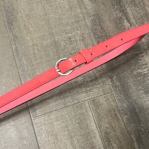 Pink Thin Belt with Silver Buckle Womens Approx 38 Inch long